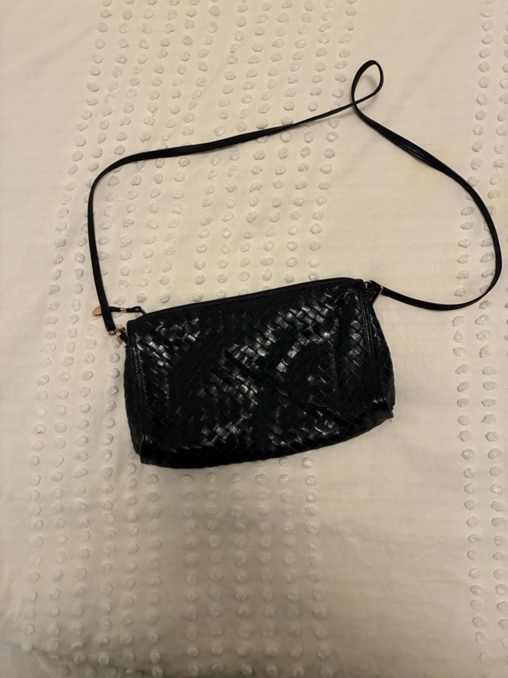 Vintage Marshall Fields Navy Woven Crossbody Bag